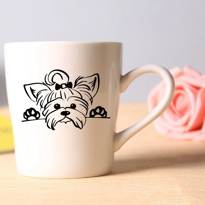 Adesivo per auto Yorkshire Terrier, 18 cm (7,1 pollici) Yorkshire Terrier Car Sticker 3D strappato adesivo per auto, impermeabile, riflettente, paraurti, lunotto posteriore, finestrini auto