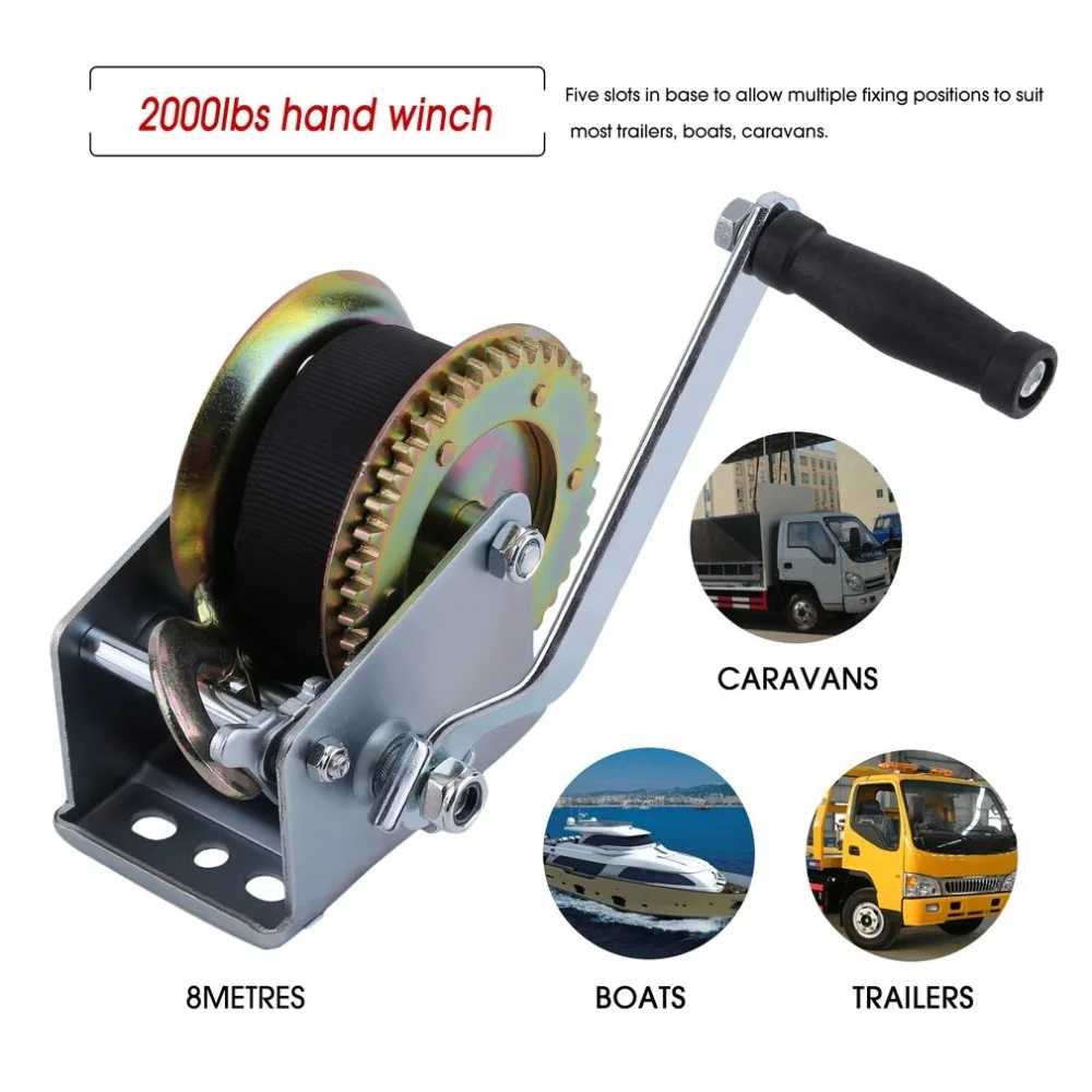 

Strong Pulling Power 2000lbs 8m Vehicle Car Hand Winch Lifting Sling Tool For Easy Pulling And Releasing