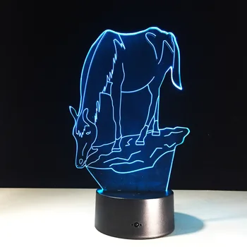 

Acrylic Small Night Light Horse 3D LED Lamp 7 Color Change USB Touch Switch Indoor Atmosphere Lamp Friends Kids' Toys And Gifts
