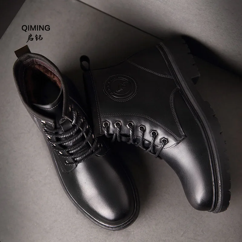 

Autumn men's plus velvet high Martin boots men's leather fashion boots Europe and America large size casual tooling boots @9