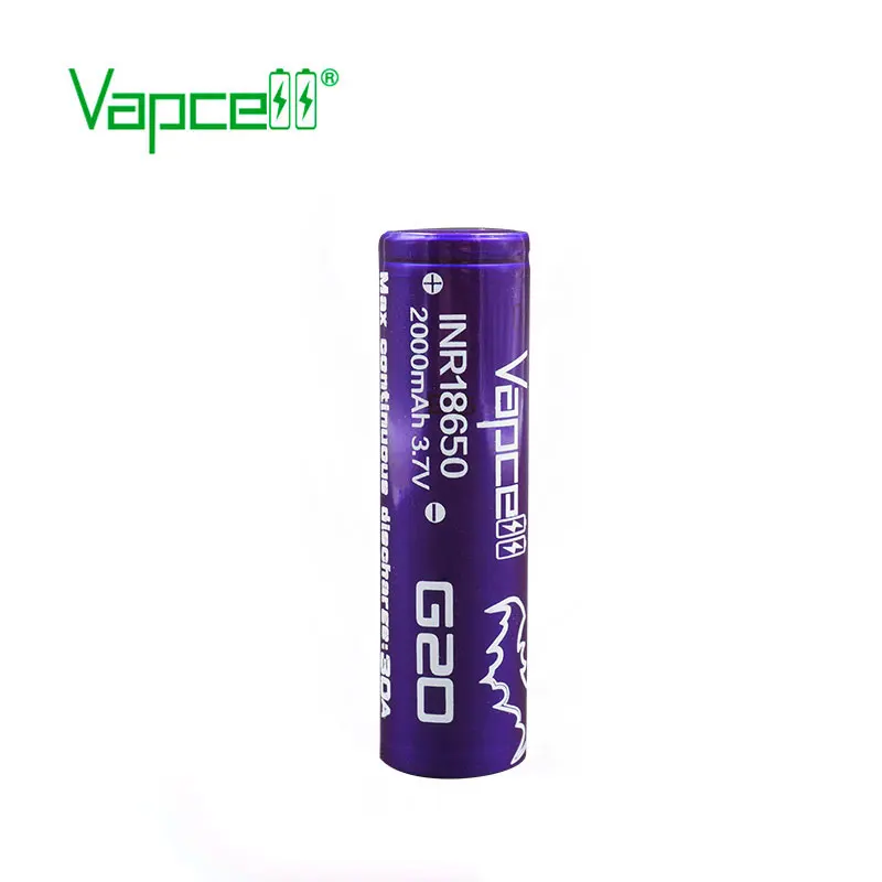 4 шт. Vapcell H20/G20 18650 батарея 2000 мАч 30A 3,7 в высокий поток энергии перезаряжаемый литиевый аккумулятор E-CIG дым мод vape