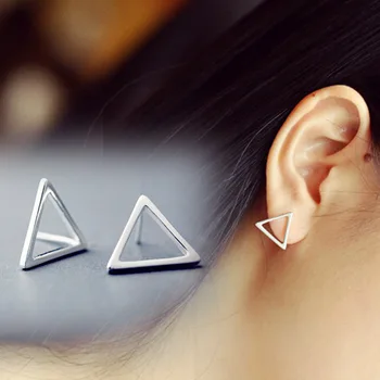

New Fashion Silver Color Triangle Earrings for Women Wedding Jewelry Brincos Pendientes
