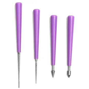 

4pcs Alloy Diamond Hole Enlarger Tool Set Tipped Reaming File Reamer For Glass Plastic Metal Wood Beads New