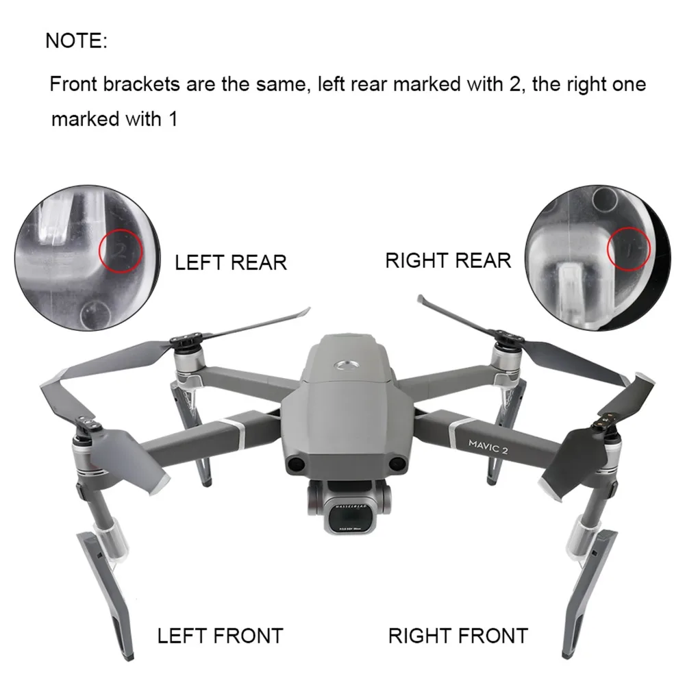 Переднее и заднее удлиненное шасси для DJI MAVIC 2 Drone Highten Leg Spring защитное Pro/Zoom