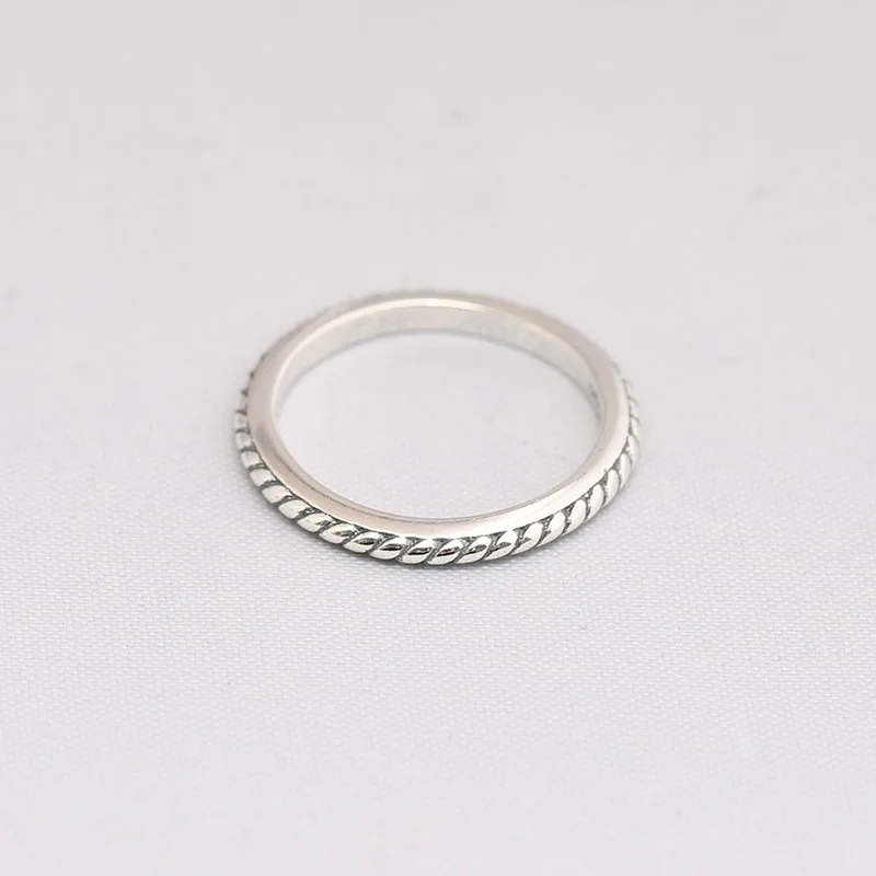 

925 Sterling Silver Half side Ribbon of Love Clear CZ Ring Compatible with European Jewelry