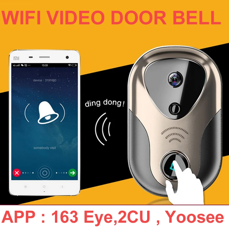 

1.0MP Video Door Intercom camera WiFi IP Camera Wireless Alarm Doorbell HD Visual Intercom WiFi Door Bell door cctv camera