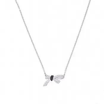 

New Fashion Jewelry Crystal from Swarovskis Explosive bow pendant necklace female fashion wild clavicle chain for Women Party
