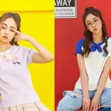 Платье принцессы в стиле «лолита» футболка летние милые колледж КИТ кролик алфавит вышивка цвет рукавами фасона «рыбий хвост» футболка VC161