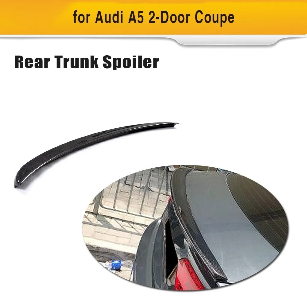 

Car styling Carbon Fiber Rear Trunk Spoiler Wing Boot Lip for Audi A5 Coupe 2017 2018 2019
