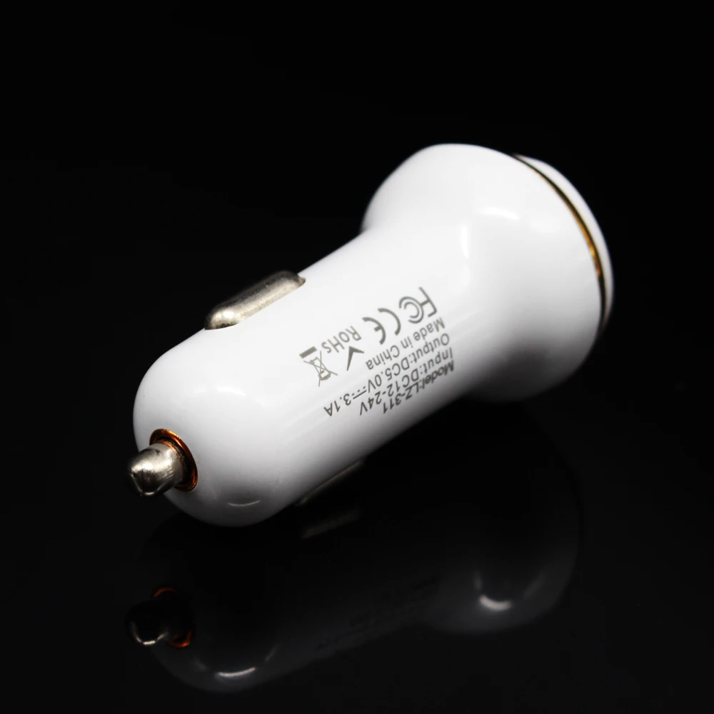 2 шт./лот USB выход Автомобильное зарядное устройство 3.1A Макс (реальный) Быстрая