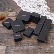 5 упаковок, наполненная хлопком матовая Черная бумажная коробка, подарочные и розничные коробки для ювелирных изделий, чехол, ожерелье, браслет, коробка
