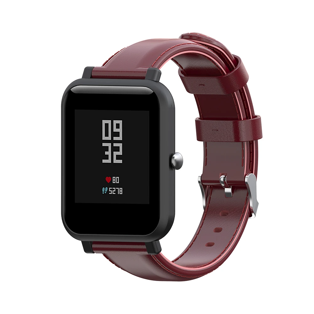 Wristband for Xiaomi Amazfit Huami Mi Youth Edition Bip Sports Watch Leather Strap Smart Watch Band Bracelet Accessories