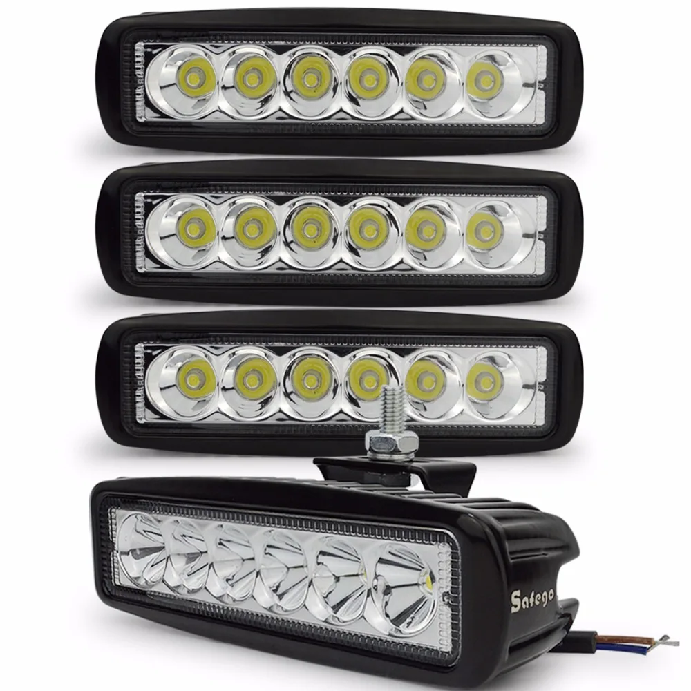 4 шт. Safego светодиодный дневный светильник drl 18 Вт рабочий для вождения автомобиля