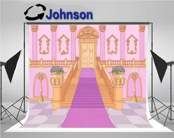 

princess palace luxury staircase magic photo backdrop Vinyl cloth High quality Computer print party photography backgrounds