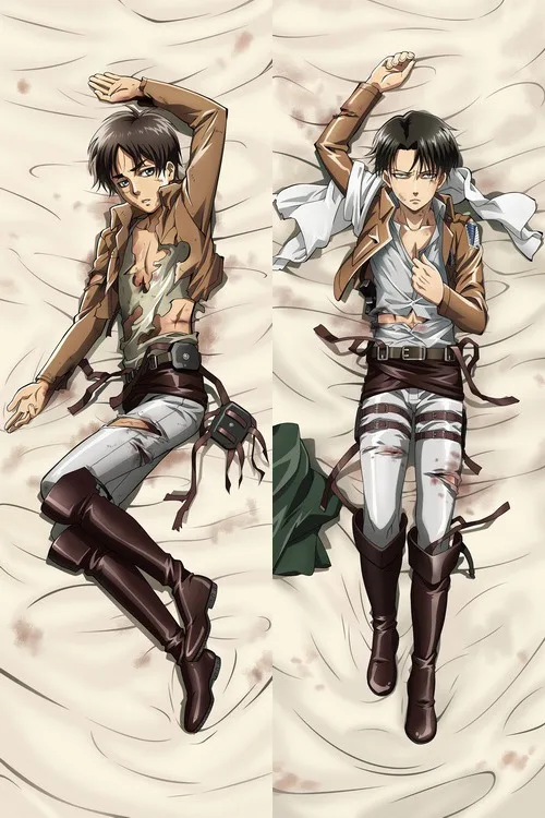 Японский аниме мужской атака на Титанов Levi & Eren BL Dakimakura обнимает тело наволочка