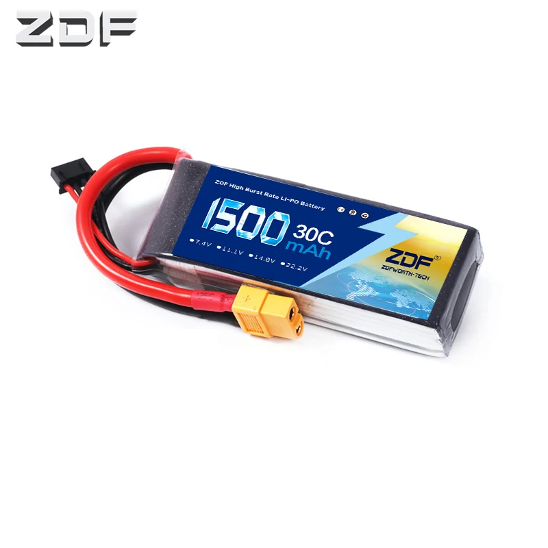 ZDF power RC Lipo Battery 2S 3S 4S 6S 7 4 V 11 1 v 14 8 22 2 mAh 30C 60C AKKU Bateria для радиоуправляемой модели