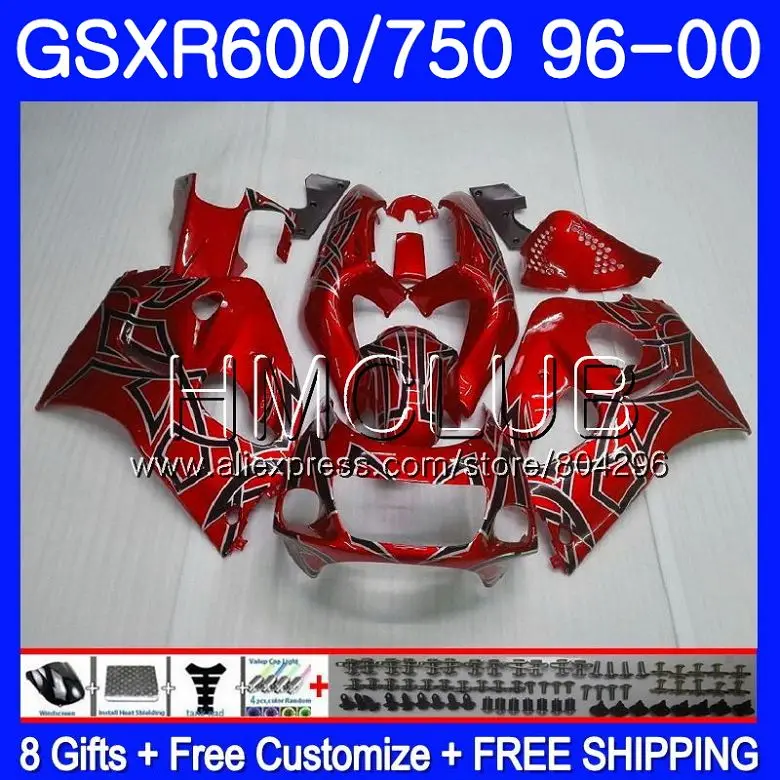 

Bodys For SUZUKI GSXR 750 600 SRAD GSXR600 96 97 98 99 00 1HM.18 GSX-R600 GSXR750 FACTORY RED 1996 1997 1998 1999 2000 Fairing