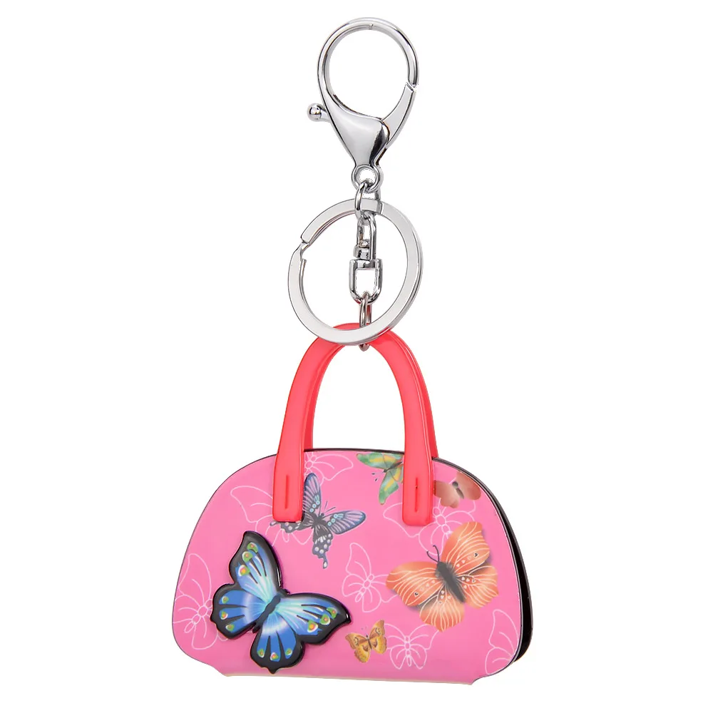 Handbag shaped keychain butterfly pendant keychain lovely patterns made