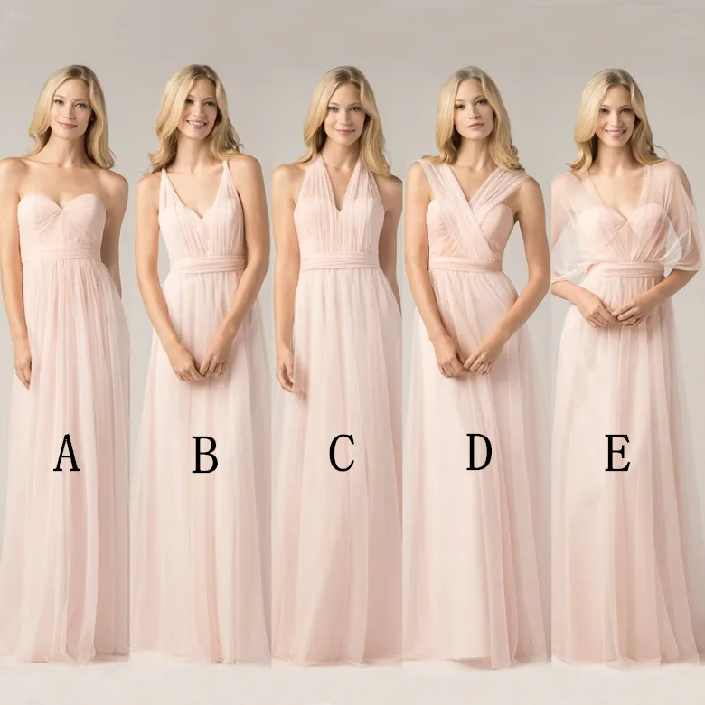 2016 Convertible Bridesmaid Dresses Blush Pink Custom Made Fashion A