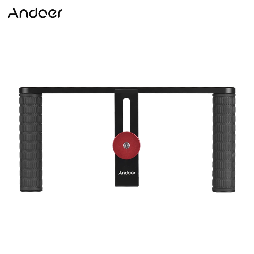 Andoer TE-218 Smartphone Photography Video Rig 1/4&quot Screw Mounts with 2pcs Shoe Phone Stabilizer Dual Handheld Grip | Электроника