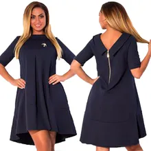 Half Sleeve Women Clothing Autumn Female Collar Short Mini Dresses Loose Evening Party Dress