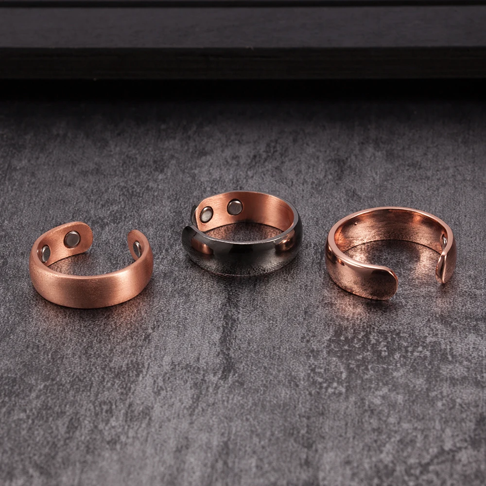 Copper Magnet Ring Collection Fashionable Simple Open Energy Ring Couple  Style | Fruugo CA