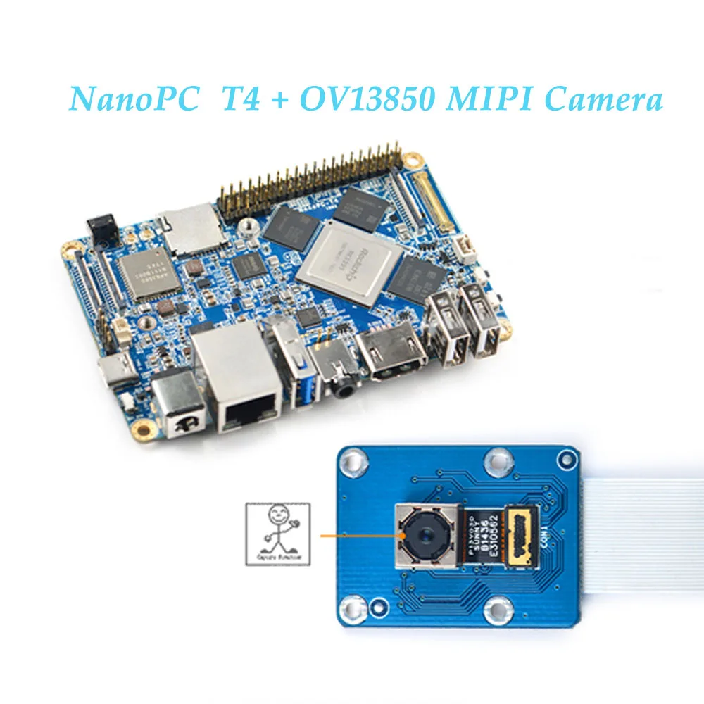 NanoPC-T4 Rockchip RK3399 Cortex-A72 Cortex-A53 VR AI OpenCV TensorFlow MIPI Dual band wifi M.2PC EC20 4G 16GB EMMC - Цвет: Kit C