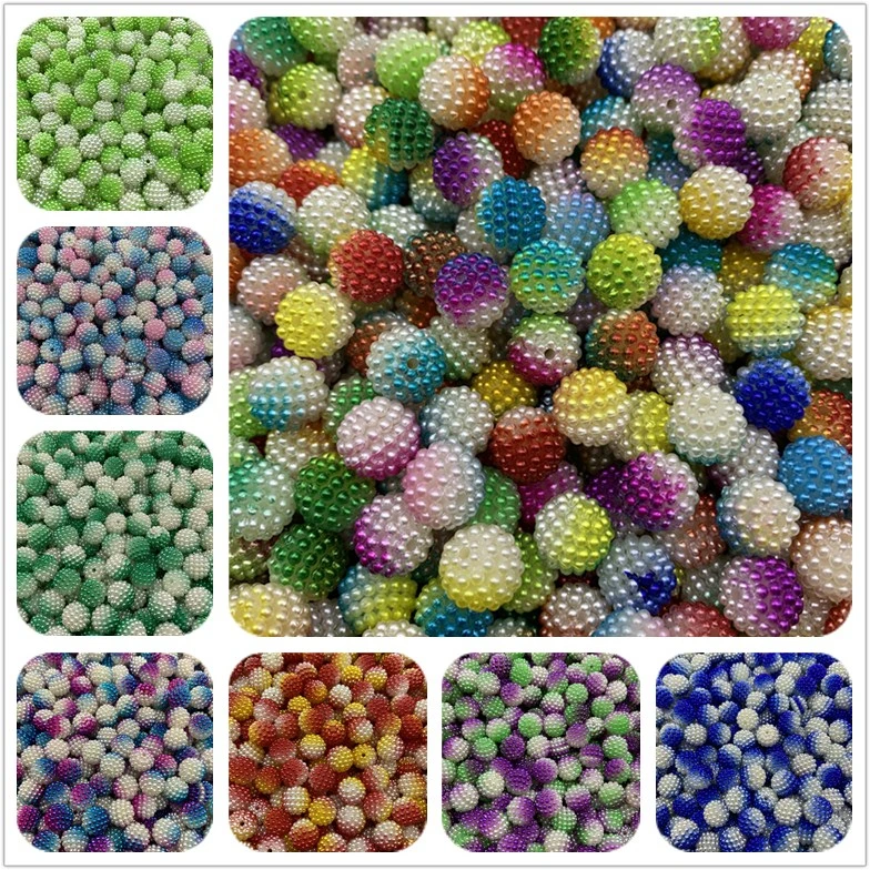 

30pcs 12mm Bayberry Beads Imitation Pearl Beads Double Colors Round Loose Beads Fit Europe Beads Jewelry Making DIY Accessories