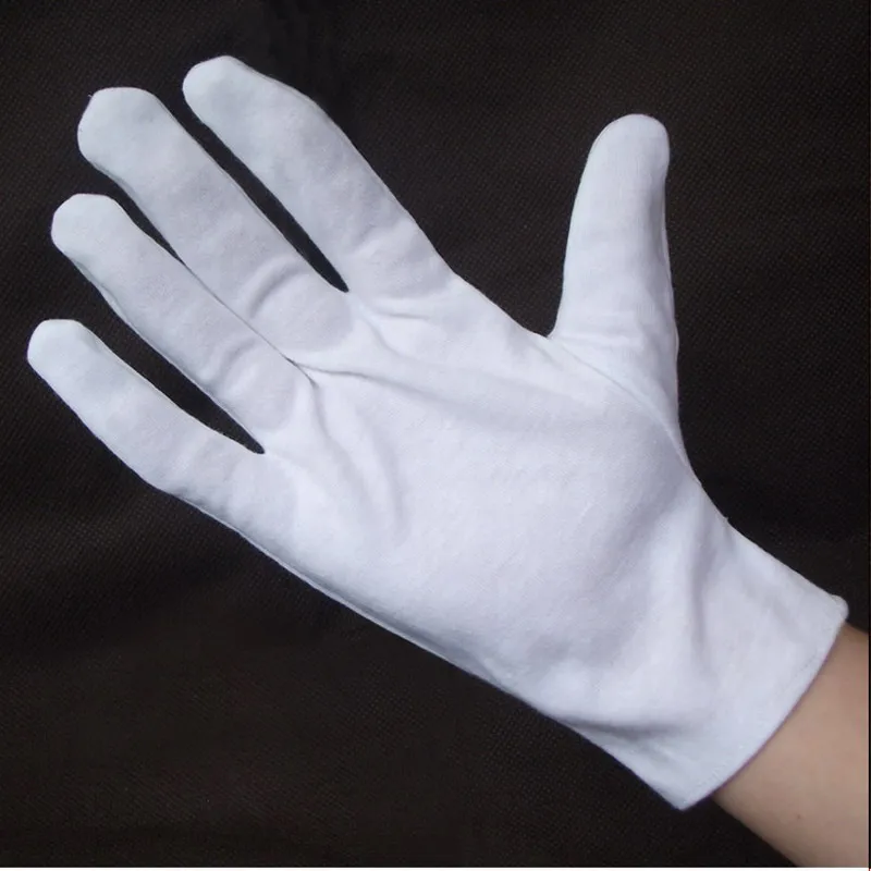 White Knitted Cotton Gardening Glove Work Protection Gloves for