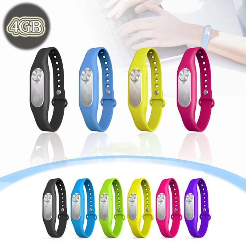

2015 Fashion Wearable Wristband Voice Recorder MiNi USB Pen 4GB Digital Audio Voice Recorder 20 hours Recording Free Shipping!
