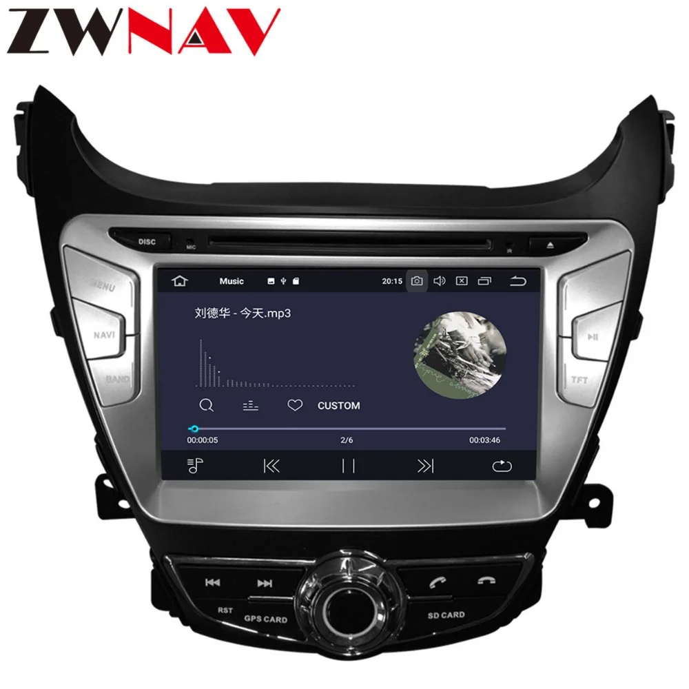 Clearance ZWNAV Android 9 With DSP Car DVD Player For Hyundai Elantra 2011-2016 Radio Ibiza GPS map Navigation with Mirroring link RDS PX5 4