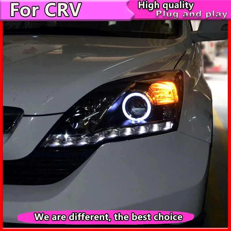 Автомобильный Стайлинг для Honda CRV фары 2007-2011 светодиодные с ангельским глазом DRL