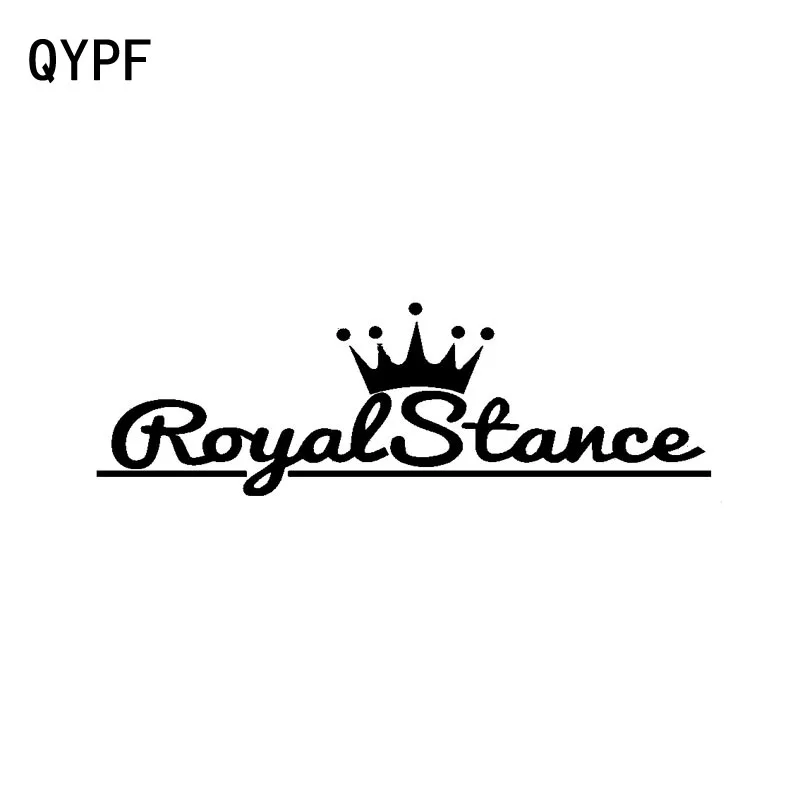

QYPF 17.8cm*5.6cm Fashion Royal Stance Words High Quality Vinyl Motorcycle Car Sticker Decal Black Silver C15-1199