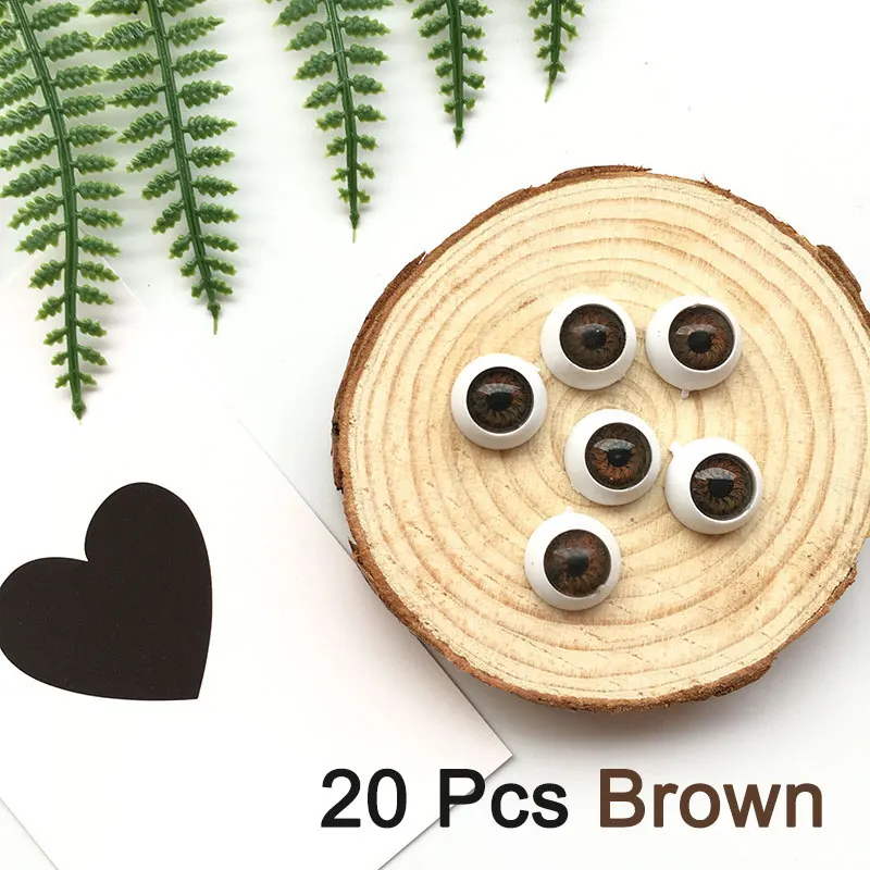 20pcs/lot 12mm Doll Eyeballs Round Acrylic Eyes for DIY Doll Bear Crafts Mix Color Plastic Dolls EyeBall Eye Accessories 10