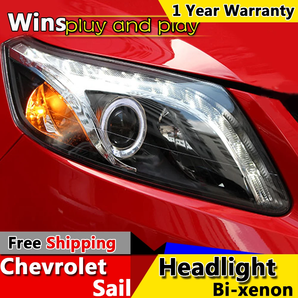 

Wins lights for Chevrolet Sail Headlights 2010-2014 Sail LED Headlight LED DRL Bi Xenon Lens High Low Beam Parking