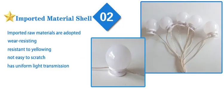 Dual color temperature Hollywood mirror bulb dimmer headlight led cosmetic mirror bulb string USB beauty bulb