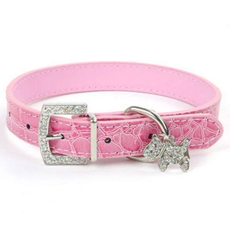 2 Pack Diamond Collar For Cat Bling Pet Dog Collar Fashion Crystal Diamond Adjustable Rhinestone Cat Necklace Cat Collars For Puppy Kitten (Heart,S
