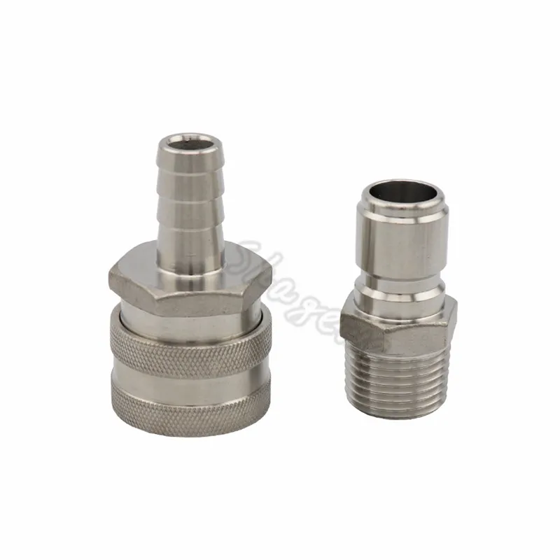 Stainless Steel Female Quick Disconnect Connect Set 12barb for Home Brewing Beer Kettle Mash Tun Pump Wort Chiller Fitting (12)