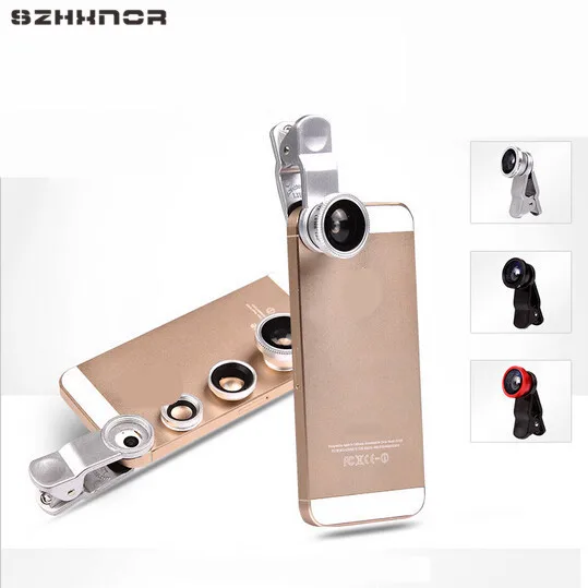

SZHXNOR 3in1 Universal 180 Fisheye + Wide Angle+Macro Mobile Phone Camera Lens for Samsung Galaxy S8 S7 Edge iphone 5 6 7 for lg