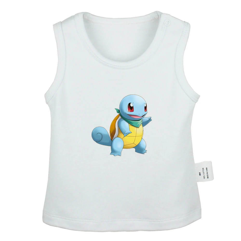 Милый покемон чармандер настенные наклейки Pokeball дизайн новорожденных Детские майки футболки малышей жилет без рукавов хлопковая одежда для новорожденных - Цвет: JaBabyYV579W