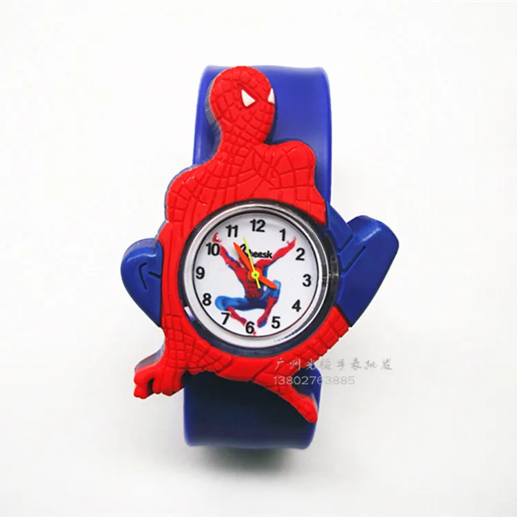 С фабрики, детские часы с рисунком Человека-паука, новые детские часы с суперменом для мальчиков и девочек, рождественский подарок