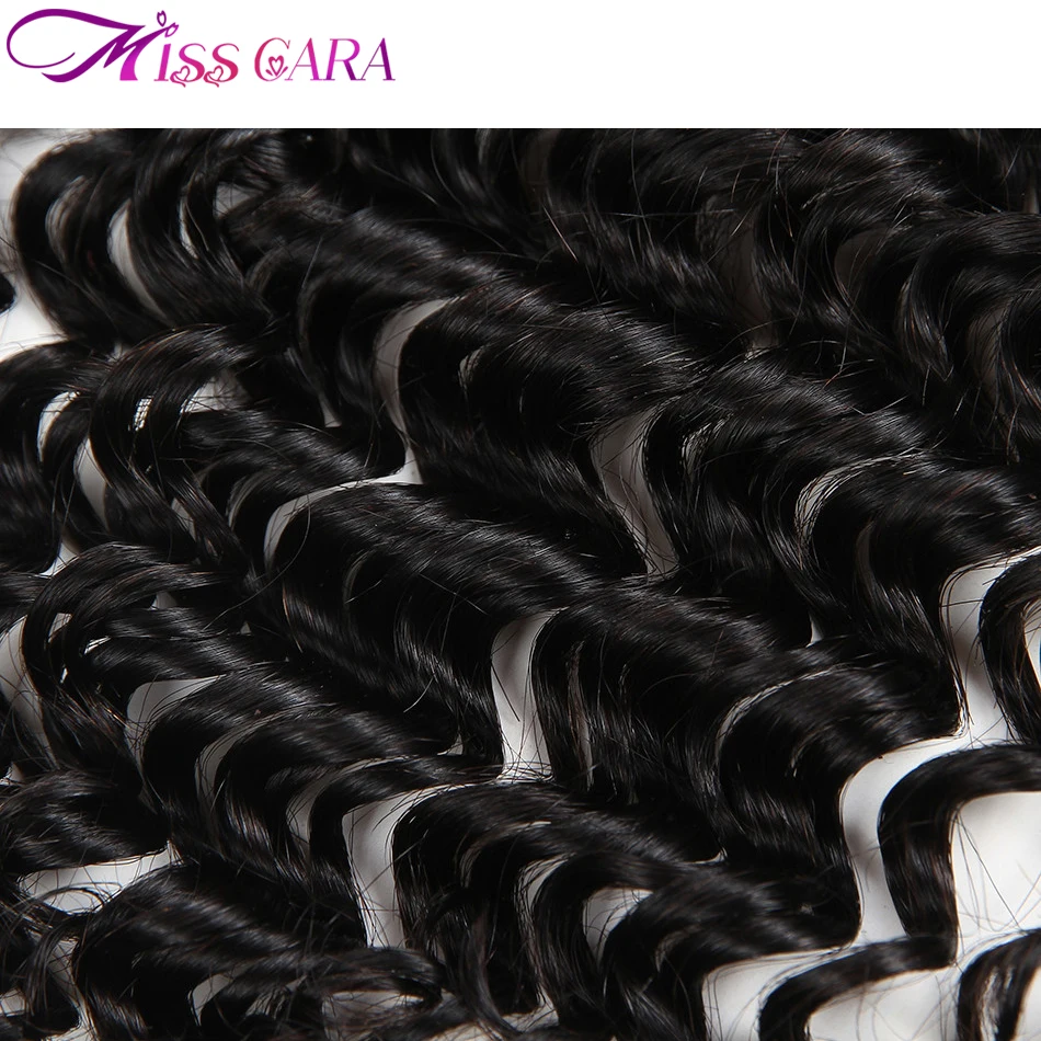 1 Piece/ Lot Deep Wave Brazilian Hair Lace Frontal Miss Cara Remy Human Hair 13X4 Hand-Tied Ear To Ear Closure 120% Density