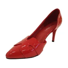 Jindier shoppe high quality genuine Leather fashion with low-heeled women’s shoes with summer pumps