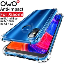 

Shockproof Transparent Phone Case For Xiaomi mi 8 se mi 5 mi 6 mi A1 5X soft TPU silicone Full Cover For Xiaomi mi8 mi6 mi5 case