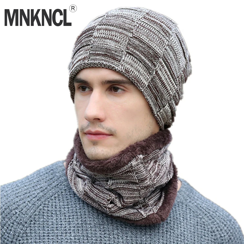 2018 New Men Beanies Casual Balaclava Knitted Hat Fashion Neck Warmer