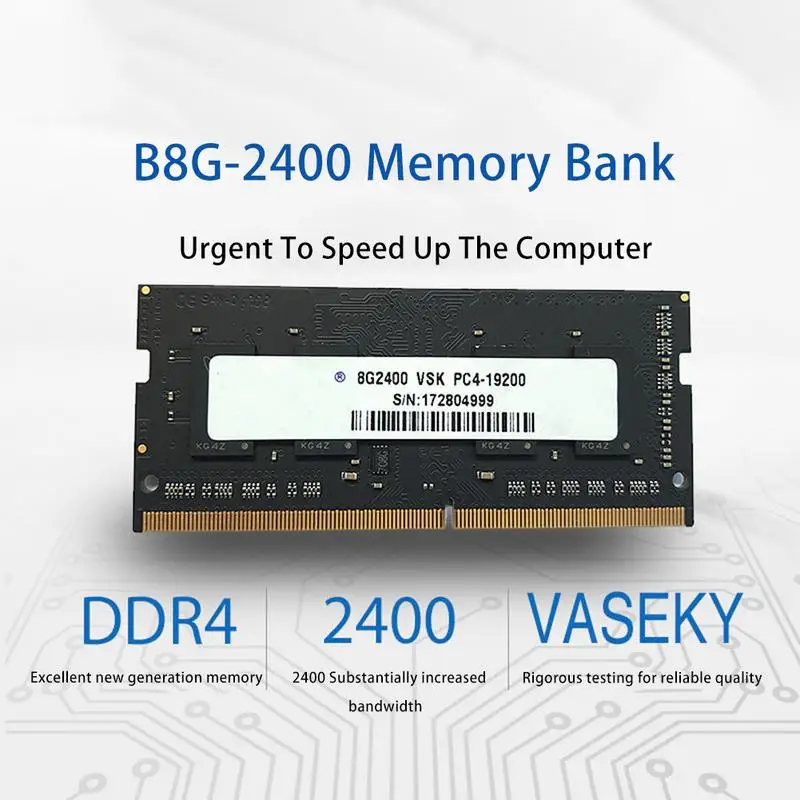 

DDR4 Fourth Generation Motherboard 8G Memory Capacity 2400HMz Frequency Laptop Memory Bank For Running Speed 11.11