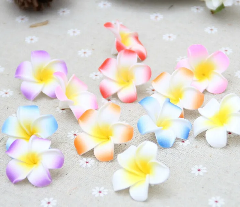 50pcs/lot Hawaiian Plumeria Frangipani PE Foam Flower Heads 4cm