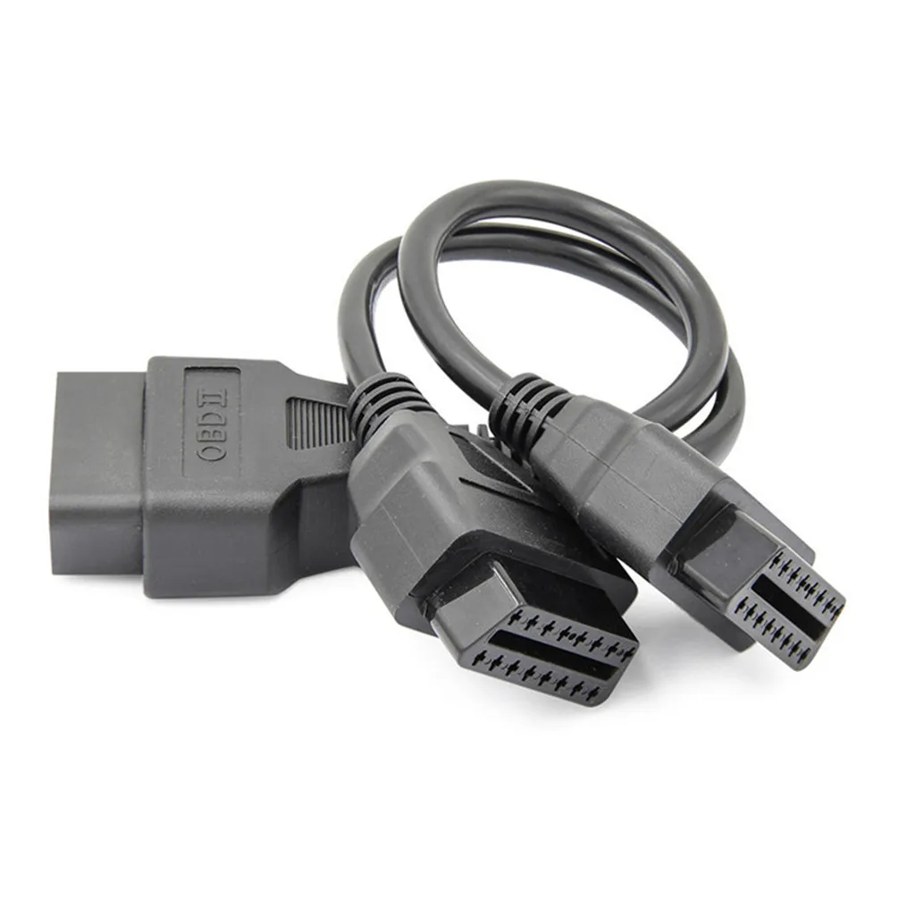 ELM327 удлинитель адаптер OBD2 16pin 2 в 1 Мужской Женский конвертированный кабель# SMT0419