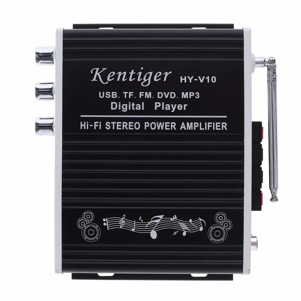 Kentiger HY-V10 20 Вт x 2 2CH Hi-Fi Bluetooth автомобильный аудио усилитель мощности fm-радио плеер Поддержка SD/USB/DVD/MP3 вход