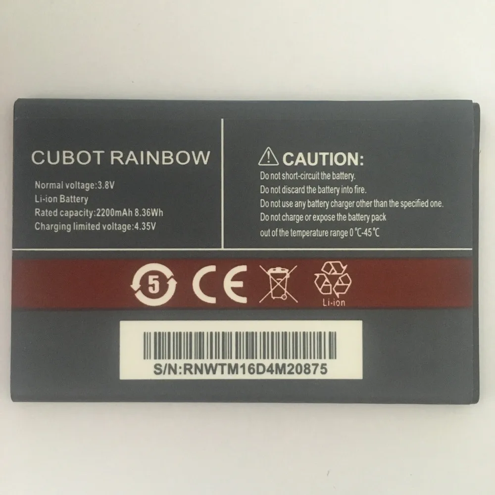 New CUBOT RAINBOW Battery 2200mAh Replacement backup